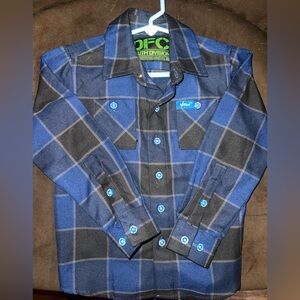 DIXXON Blue and Black Plaid Kids Button Down Shirt